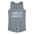 thumbnail image 1 of Instant Message - Wake Up Work Out - Women's Racerback Tank Top, 1 of 6