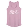 thumbnail image 1 of Instant Message - Wake Up Work Out - Women's Racerback Tank Top, 1 of 6