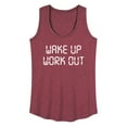 thumbnail image 1 of Instant Message - Wake Up Work Out - Women's Racerback Tank Top, 1 of 6