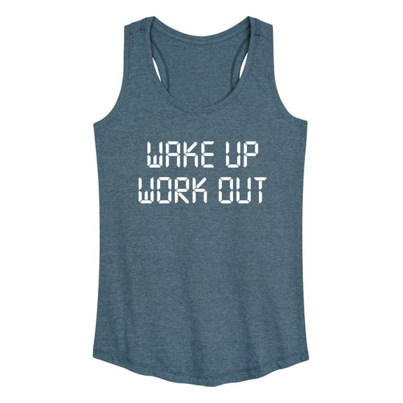 Instant Message - Wake Up Work Out - Women's Racerback Tank Top