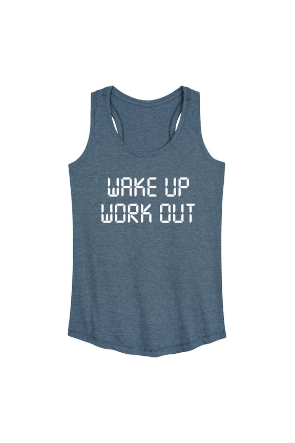 - Wake Up Work Out - Women's Racerback Tank Top