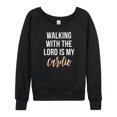 thumbnail image 1 of Instant Message - Walking With The Lord Is My Cardio - Ladies Lightweight French Terry Long Sleeve Shirt, 1 of 5