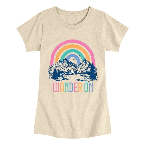 Instant Message - Wander On Mountain Fitted Short Sleeve Graphic T-Shirt