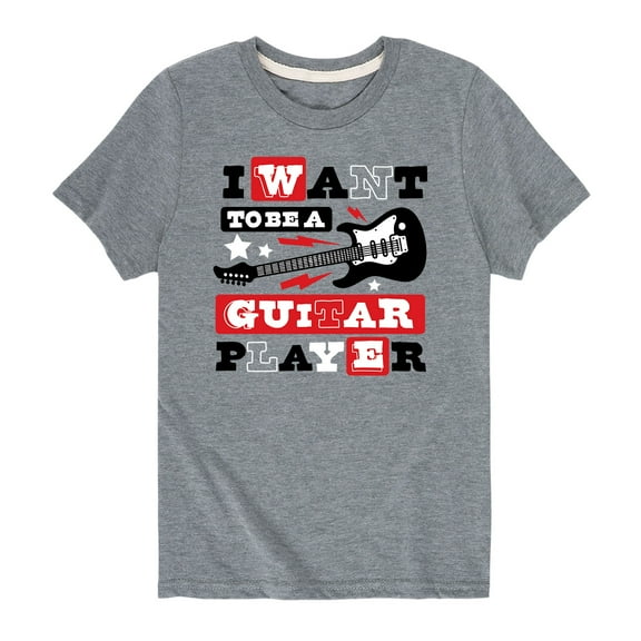 Instant Message - Want to be Guitar Player-Toddler And Youth Short Sleeve Graphic T-Shirt