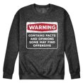 thumbnail image 1 of Instant Message - Warning Contains Facts And Opinions - Men's Crew Neck Fleece Pullover, 1 of 5