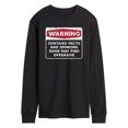 thumbnail image 1 of Instant Message - Warning Contains Facts And Opinions - Men's Long Sleeve T-Shirt, 1 of 5