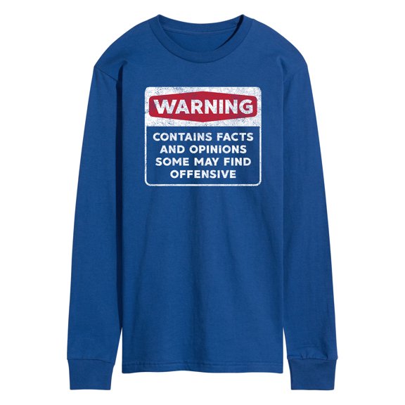 Instant Message - Warning Contains Facts And Opinions - Men's Long Sleeve T-Shirt