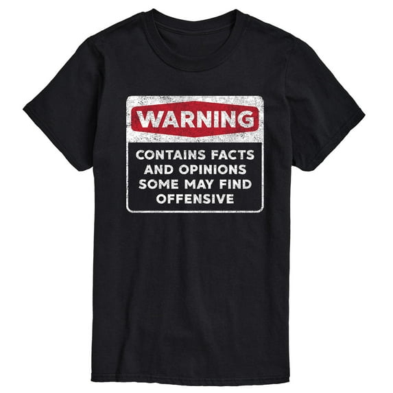 Instant Message - Warning Contains Facts And Opinions - Men's Short Sleeve Graphic T-Shirt