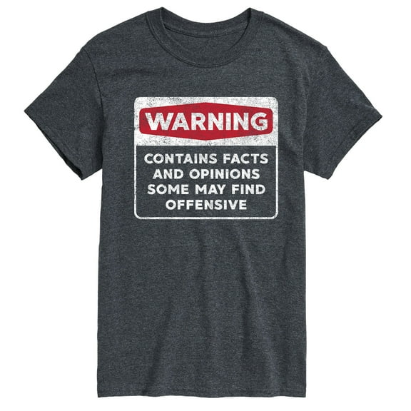 Instant Message - Warning Contains Facts And Opinions - Men's Short Sleeve Graphic T-Shirt