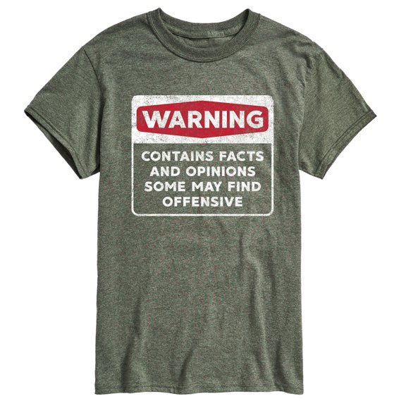 Instant Message - Warning Contains Facts And Opinions - Men's Short Sleeve Graphic T-Shirt