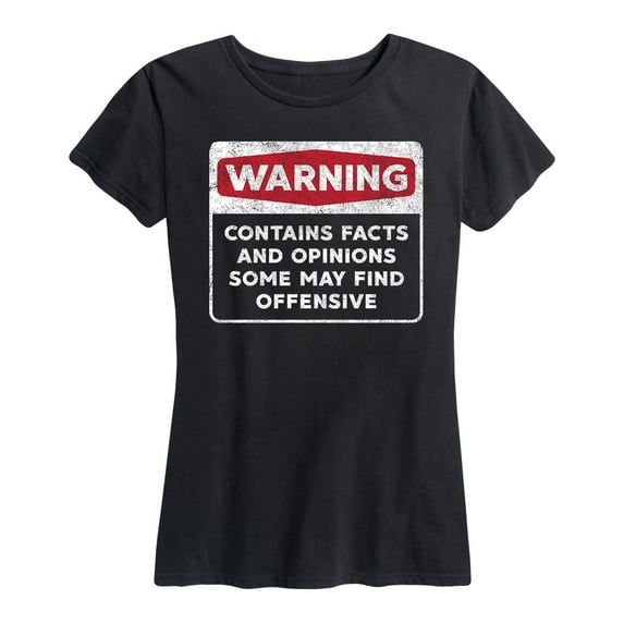 Instant Message - Warning Contains Facts And Opinions - Women's Short Sleeve Graphic T-Shirt