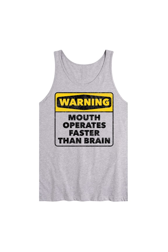 - Warning Mouth Faster Than Brain - Men's Jersey Tank Top