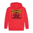 thumbnail image 1 of Instant Message - Warning Mouth Faster Than Brain  - Men's Pullover Hooded Fleece Sweatshirt, 1 of 6