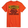 thumbnail image 1 of Instant Message - Warning Mouth Faster Than Brain  - Men's Short Sleeve Graphic T-Shirt, 1 of 6