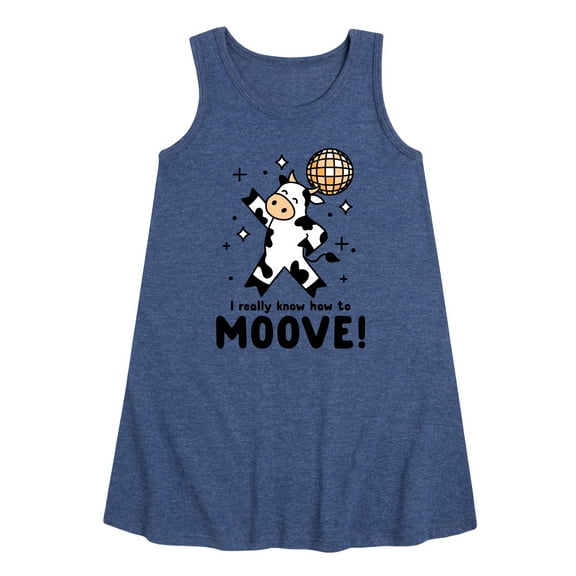 Instant Message - Watch Me Moove Disco Cow - Toddler & Youth Girls A-line Dress