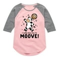 thumbnail image 1 of Instant Message - Watch Me Moove Disco Cow - Toddler & Youth Girls Raglan Graphic T-Shirt, 1 of 6