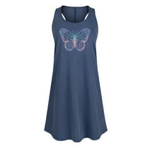 Instant Message - Watercolor Butterfly - Women's Sleeveless Shift Dress