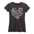 thumbnail image 1 of Instant Message - Watercolor Flower Heart - Women's Short Sleeve Graphic T-Shirt, 1 of 5