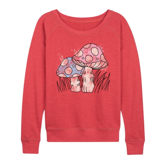Instant Message - Watercolor Mushrooms - Women's Lightweight French Terry Pullover