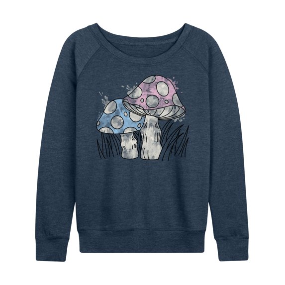 Instant Message - Watercolor Mushrooms - Women's Lightweight French Terry Long Sleeve Shirt