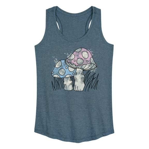 Instant Message - Watercolor Mushrooms - Women's Racerback Tank Top