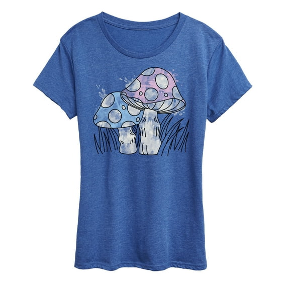Instant Message - Watercolor Mushrooms - Women's Short Sleeve Graphic T-Shirt