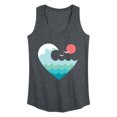 thumbnail image 1 of Instant Message - Wave Heart Sunset Graphic Racerback Tank, 1 of 5