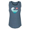 thumbnail image 1 of Instant Message - Wave Heart Sunset Graphic Racerback Tank, 1 of 5