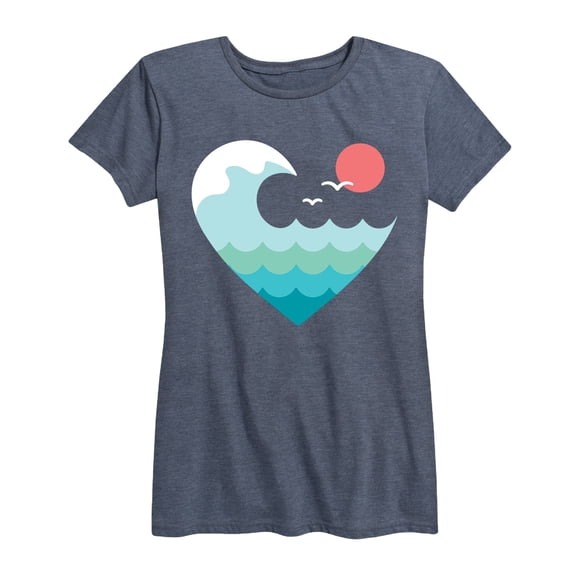 Instant Message - Wave Heart Sunset - Women's Short Sleeve Graphic T-shirt