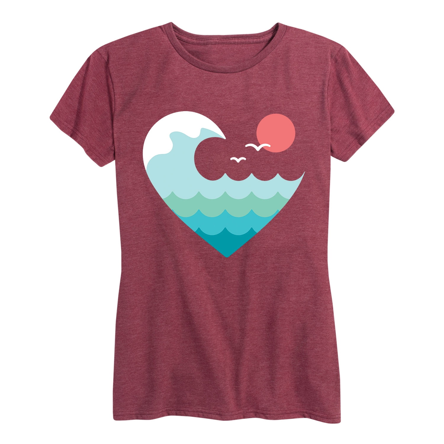 Instant Message - Wave Heart Sunset - Women's Short Sleeve Graphic T ...