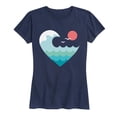 thumbnail image 1 of Instant Message - Wave Heart Sunset - Women's Short Sleeve Graphic T-shirt, 1 of 5