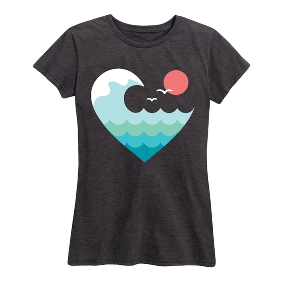 Instant Message - Wave Heart Sunset - Women's Short Sleeve Graphic T-shirt