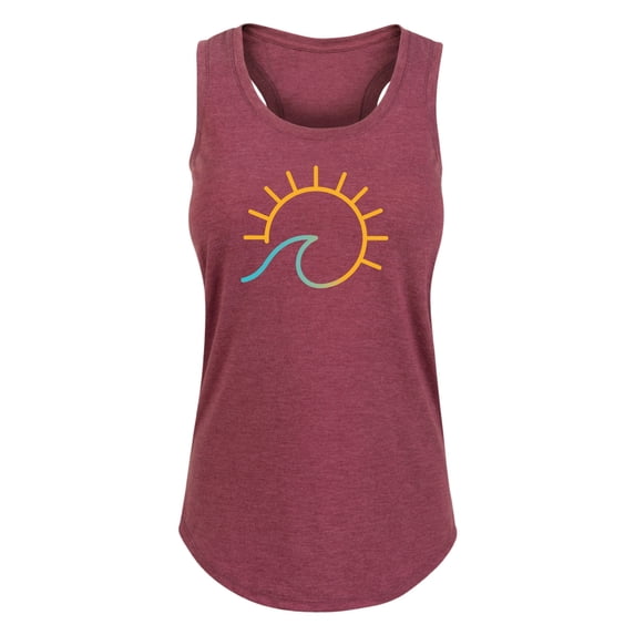 Instant Message - Wave Into Sun Graphic Racerback Tank