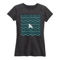 thumbnail image 1 of Instant Message - Waves With Shark Fin - Women's Short Sleeve Graphic T-Shirt, 1 of 5