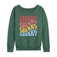 thumbnail image 1 of Instant Message - Wavy Groovy Stacked - Women's Lightweight French Terry Long Sleeve Shirt, 1 of 6
