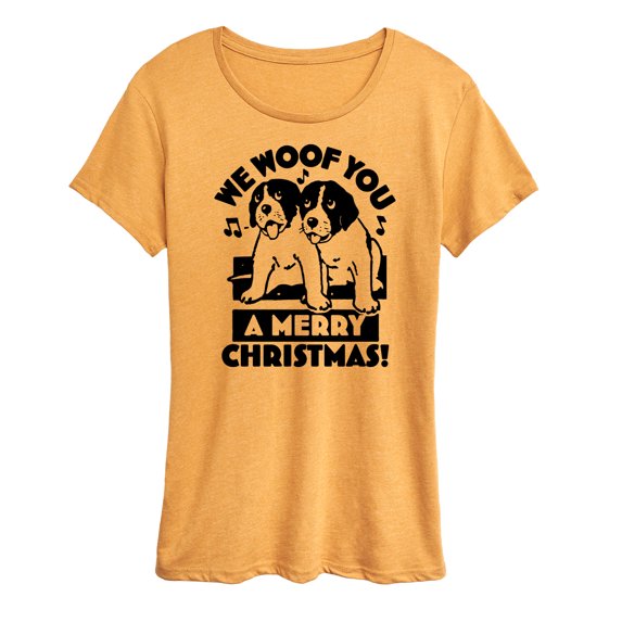 Instant Message - We Woof You Merry Christmas - Women's Short Sleeve Graphic T-Shirt