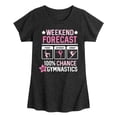 thumbnail image 1 of Instant Message - Weekend Forecast Gymnastics - Youth Girls Fitted Short Sleeve T-Shirt, 1 of 5