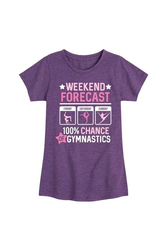 - Weekend Forecast Gymnastics - Youth Girls Fitted Short Sleeve T-Shirt