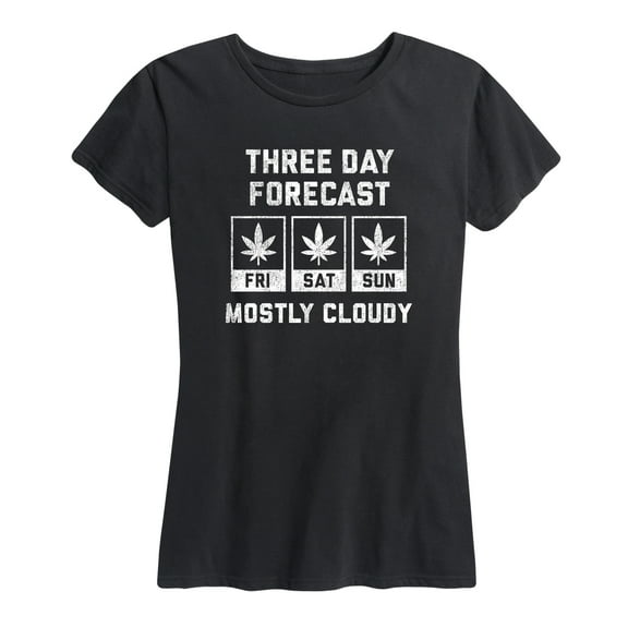 Instant Message - Weekend Forecast Mostly Cloudy - Women's Short Sleeve Graphic T-Shirt