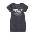 thumbnail image 1 of Instant Message - Weekend Plans - Toddler And Youth Girls Fleece Dress, 1 of 4
