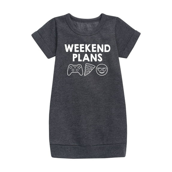 Instant Message - Weekend Plans - Toddler And Youth Girls Fleece Dress