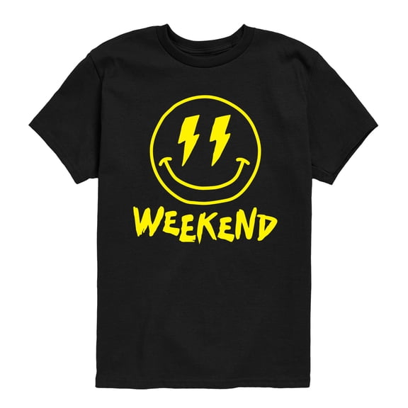 Instant Message - Weekend Smile Face - Youth Short Sleeve Graphic T-shirt