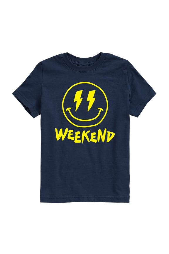 - Weekend Smile Face - Youth Short Sleeve Graphic T-shirt
