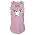 thumbnail image 1 of Instant Message - Weight Lifting Cat - Ladies Racerback Tank, 1 of 5