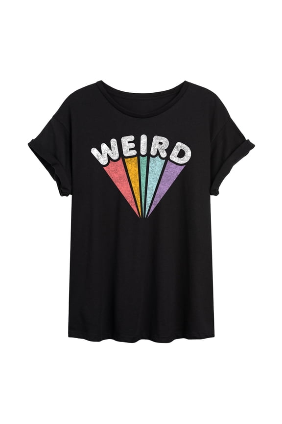 - Weird Rainbow - Juniors Oversized Graphic T-shirt