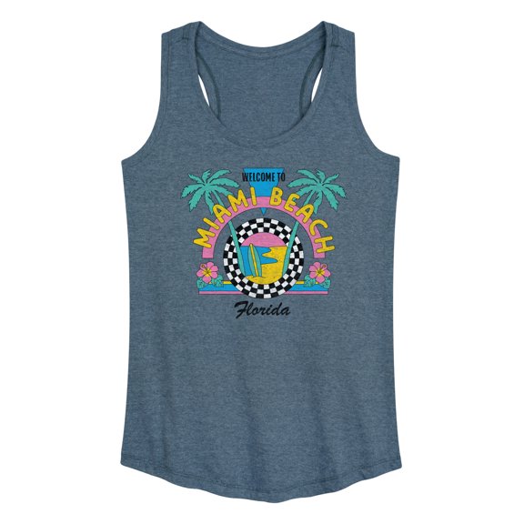 Instant Message - Welcome To Miami Beach - Women's Racerback Tank Top