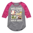 thumbnail image 1 of Instant Message - Welcome To The Wild West - Toddler & Youth Girls Raglan Graphic T-Shirt, 1 of 5