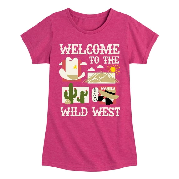 Instant Message - Welcome To The Wild West - Toddler & Youth Girls Short Sleeve Graphic T-Shirt