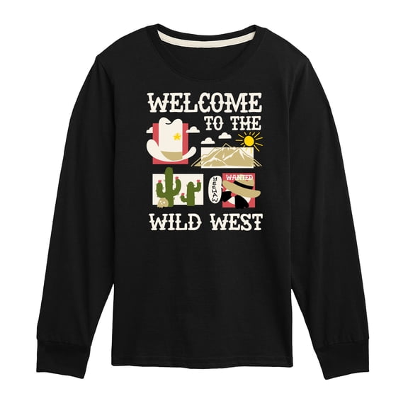 Instant Message - Welcome To The Wild West - Toddler & Youth Long Sleeve Graphic T-Shirt