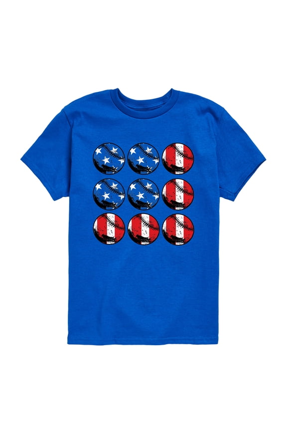 - Baseball Flag Short Sleeve Graphic T-Shirt